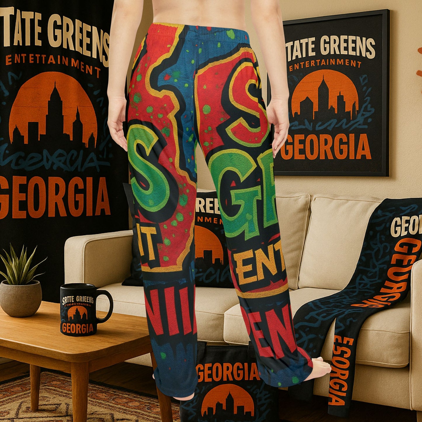 Colorful Women's Pajama Pants, Fun Sleepwear, Casual Lounge Pants, Hipster Homewear, Unique Gift for Her - Comfy PJs, Trendy Loungewear,