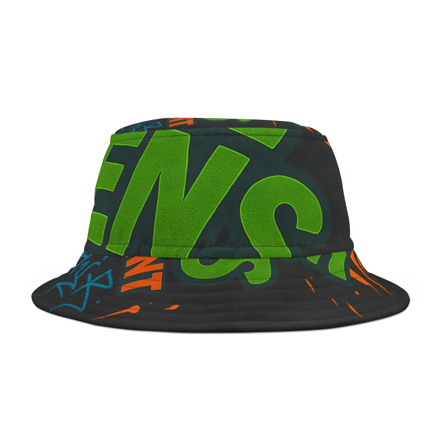 Graffiti Print Bucket Hat, Urban Street Style Trendy Sun Accessory, Summer Vibes Gift for Him/Her, Hip Hop Cap, Funky Headwear, Retro