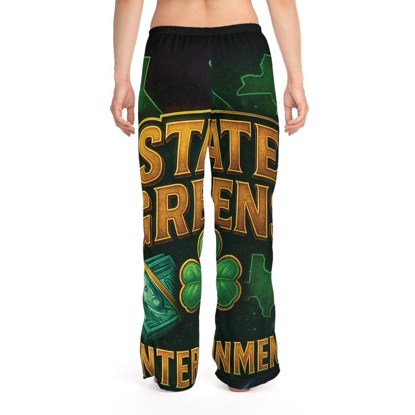 Lucky State Greens Women's Pajama Pants, Cozy Loungewear, St. Patrick's Day Gift, Fun Sleepwear, Relaxation Essentials