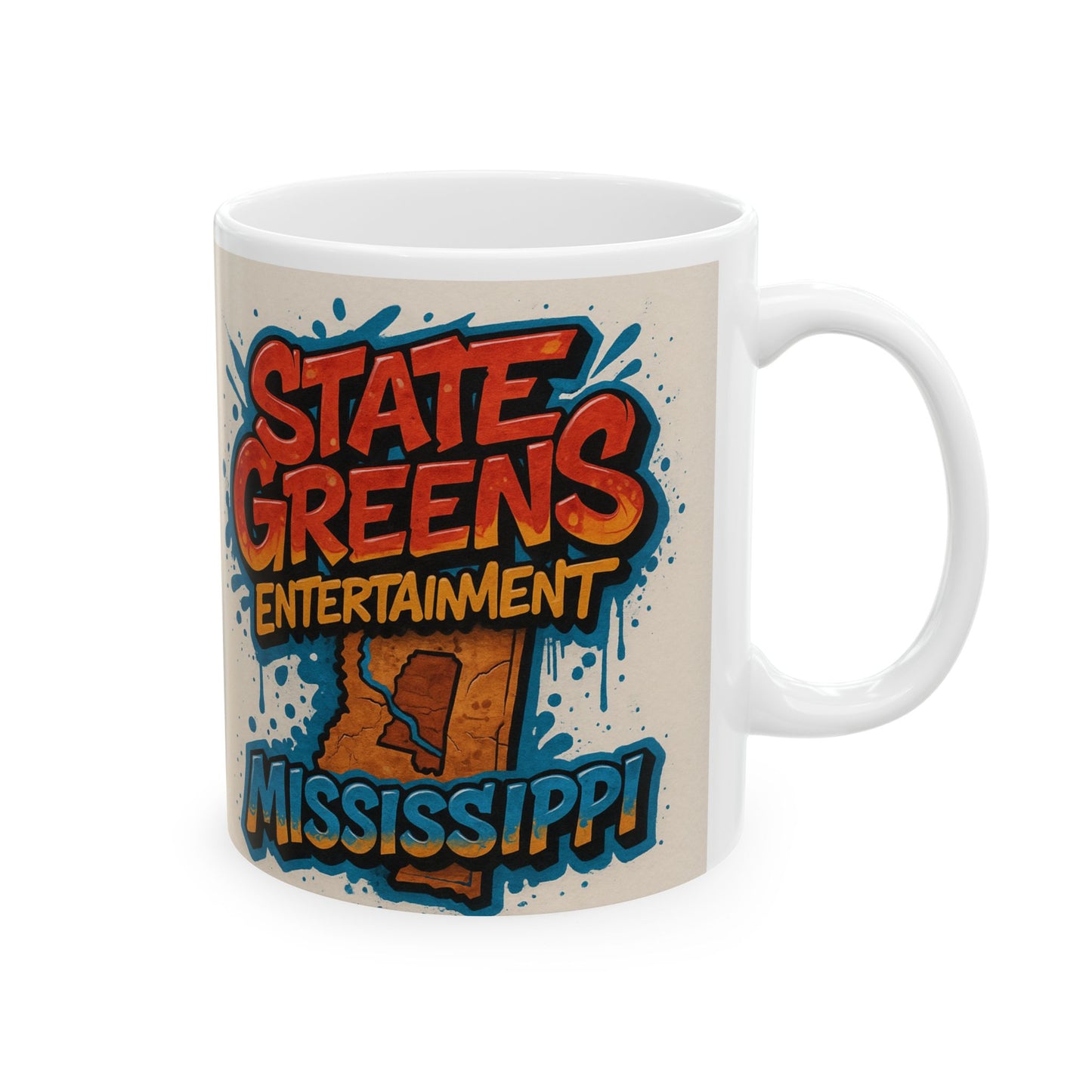 State Greens Mississippi Ceramic Mug - Fun Colorful Design for Coffee Lovers