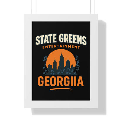 Urban Vibe Framed Vertical Poster - Georgia Cityscape Wall Art for Home Decor, Music Lovers Gift, Unique Art Display, City Skyline Art Print