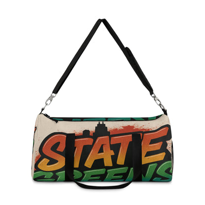 State Greens Duffel Bag, Vibrant Travel Gym Weekend Getaway Outdoor Adventure, Funky Sport Bag, Trendy Traveler, Unique Carry On, Colorful