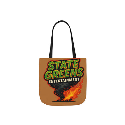 State Greens Entertainment Canvas Tote Bag, Stylish Reusable Grocery Tote, Eco-Friendly Shopping Bag, Festival Essentials, Party Favor
