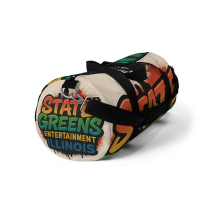 State Greens Duffel Bag, Vibrant Travel Gym Weekend Getaway Outdoor Adventure, Funky Sport Bag, Trendy Traveler, Unique Carry On, Colorful