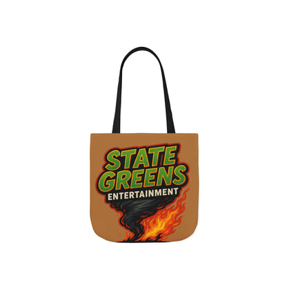 State Greens Entertainment Canvas Tote Bag, Stylish Reusable Grocery Tote, Eco-Friendly Shopping Bag, Festival Essentials, Party Favor