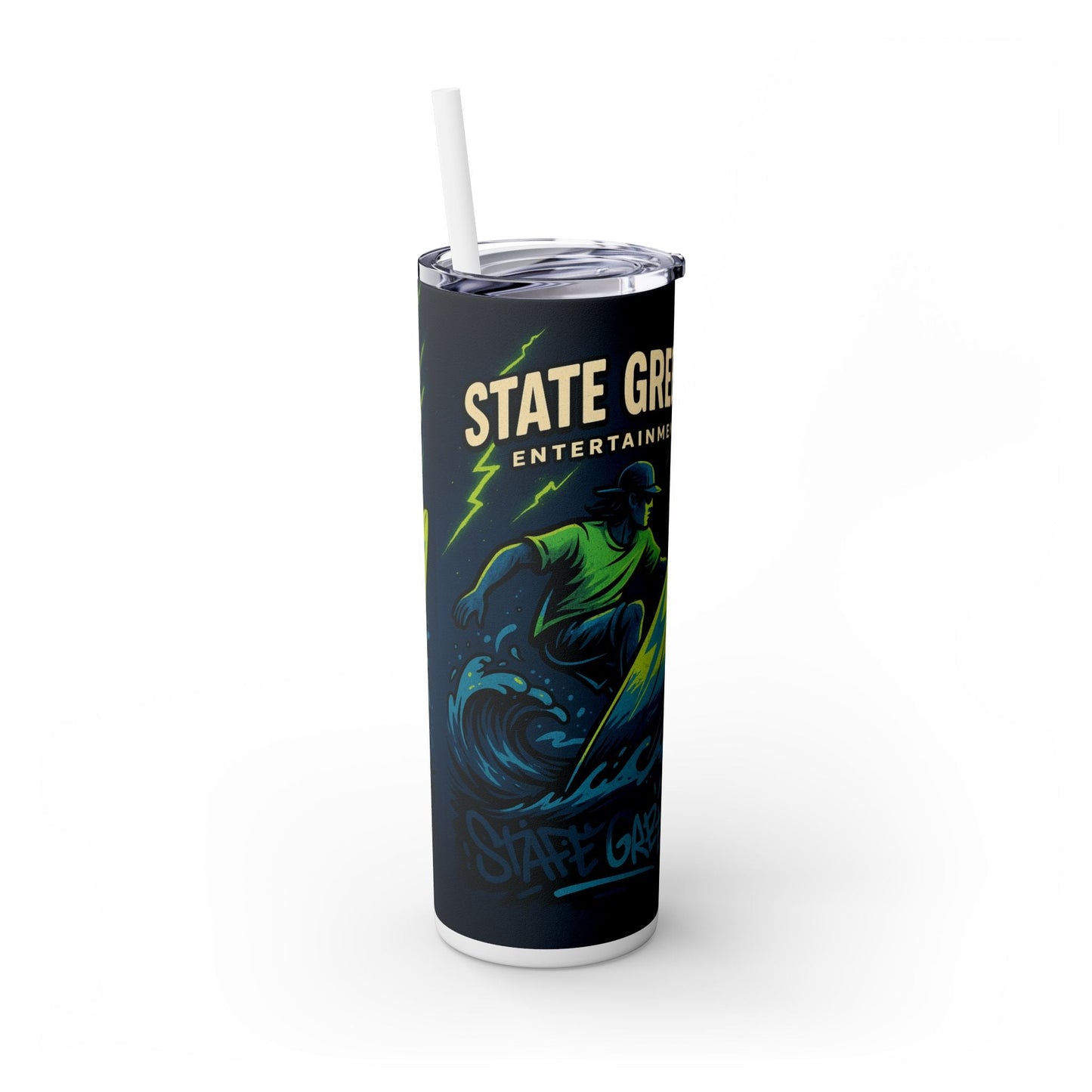 Modern Minimalist Skinny Tumbler with Straw, 20oz - Perfect for On-The-Go Drinks, Sleek and Stylish Beverage Container, Portable Travel Cup,