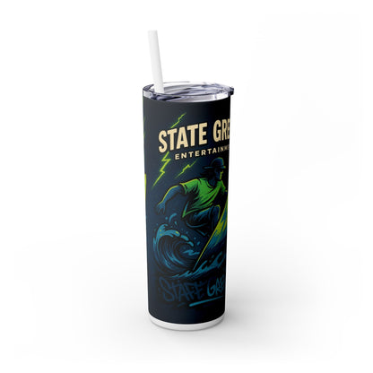 Modern Minimalist Skinny Tumbler with Straw, 20oz - Perfect for On-The-Go Drinks, Sleek and Stylish Beverage Container, Portable Travel Cup,