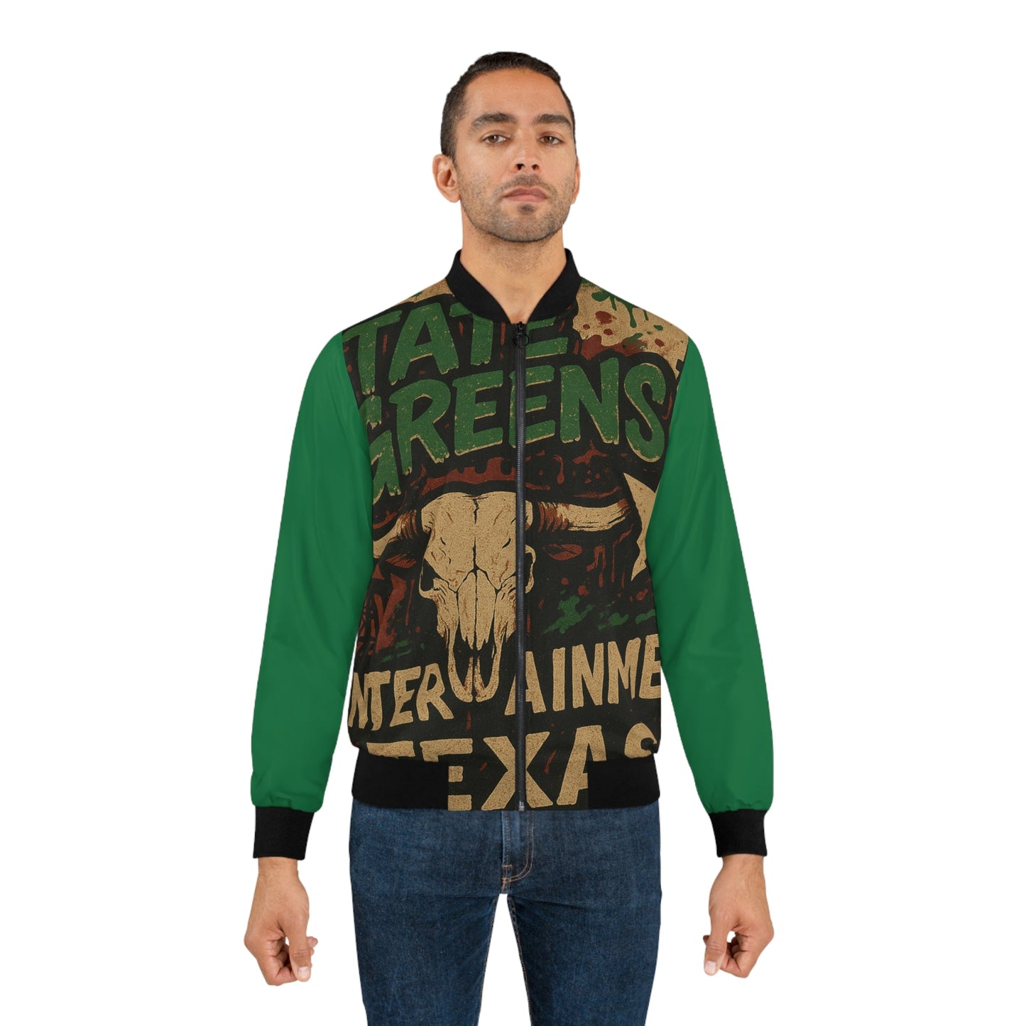 Retro Bomber Jacket, Vintage Style, Texas Inspired Streetwear, Unique Gift for Men, Casual Outerwear, Heritage Fashion