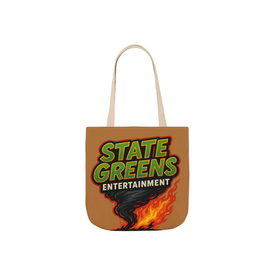 State Greens Entertainment Canvas Tote Bag, Stylish Reusable Grocery Tote, Eco-Friendly Shopping Bag, Festival Essentials, Party Favor