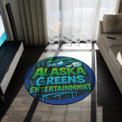 Alaska Greens Round Rug, Cozy Floor Mat, Nature Decor, Wildlife Themed, Gift for Nature Lovers, Soft Accent Rug - Round Rug, Floor Mat,