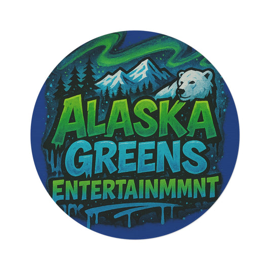 Alaska Greens Round Rug, Cozy Floor Mat, Nature Decor, Wildlife Themed, Gift for Nature Lovers, Soft Accent Rug - Round Rug, Floor Mat,