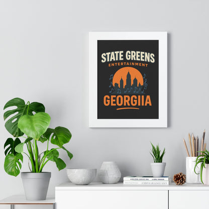 Urban Vibe Framed Vertical Poster - Georgia Cityscape Wall Art for Home Decor, Music Lovers Gift, Unique Art Display, City Skyline Art Print