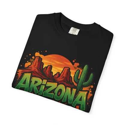 Arizona Greens Unisex Garment-Dyed T-Shirt, Vintage Style Tee, Gift for Outdoors Enthusiasts, Summer Fun Shirt, Southwest Apparel