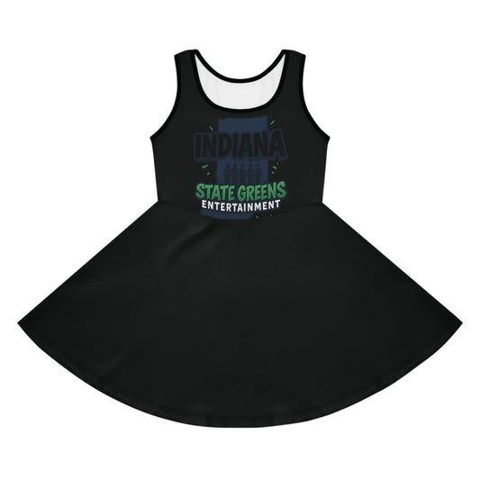 Fun Girls' Sundress with Indiana Theme | Perfect for Summer, Birthdays, Vacation, Playdates, & Family Gatherings, Casual Dress, Comfortable