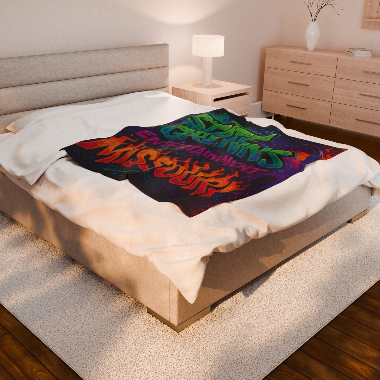 Missouri Theme Velveteen Plush Blanket, Cozy Night Home Décor, Vibrant Soft Warm Gift, Comfortable Sofa Throw, Holiday Winter Bedding