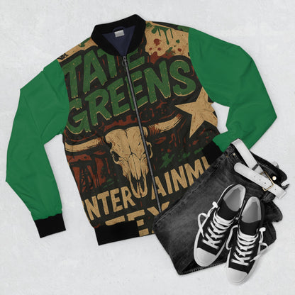 Retro Bomber Jacket, Vintage Style, Texas Inspired Streetwear, Unique Gift for Men, Casual Outerwear, Heritage Fashion