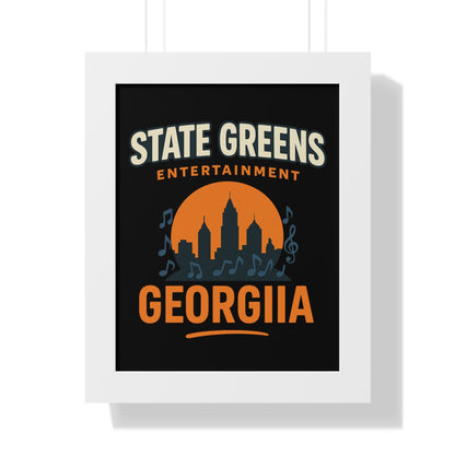 Urban Vibe Framed Vertical Poster - Georgia Cityscape Wall Art for Home Decor, Music Lovers Gift, Unique Art Display, City Skyline Art Print