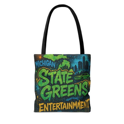 Michigan State Greens Tote Bag, Fun Graphic Bag for Shopping, Arts & Crafts, Eco-Friendly Gift, Unique Design for Michigan Lovers, Festival