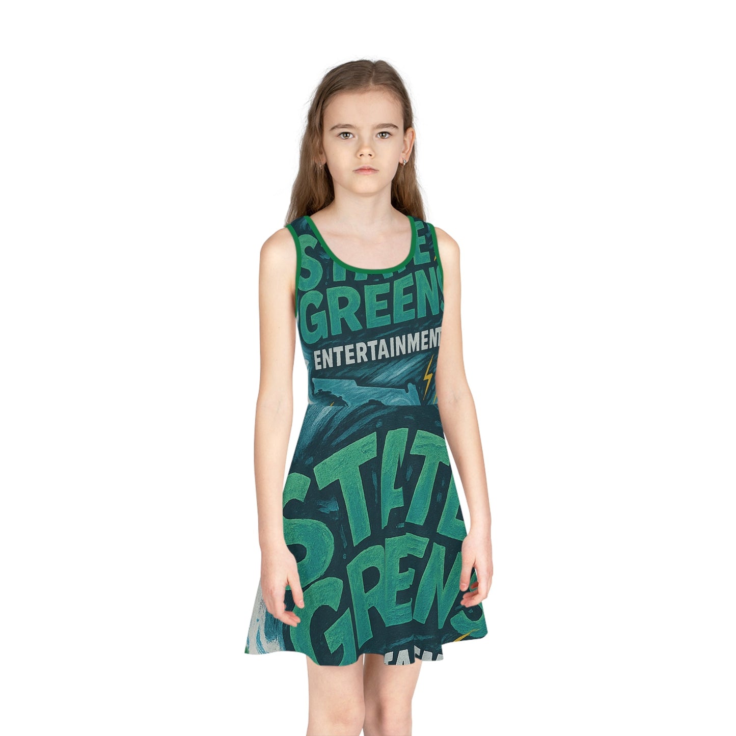 Fun Girls' Sleeveless Sundress - State Greens Design for Summer Events