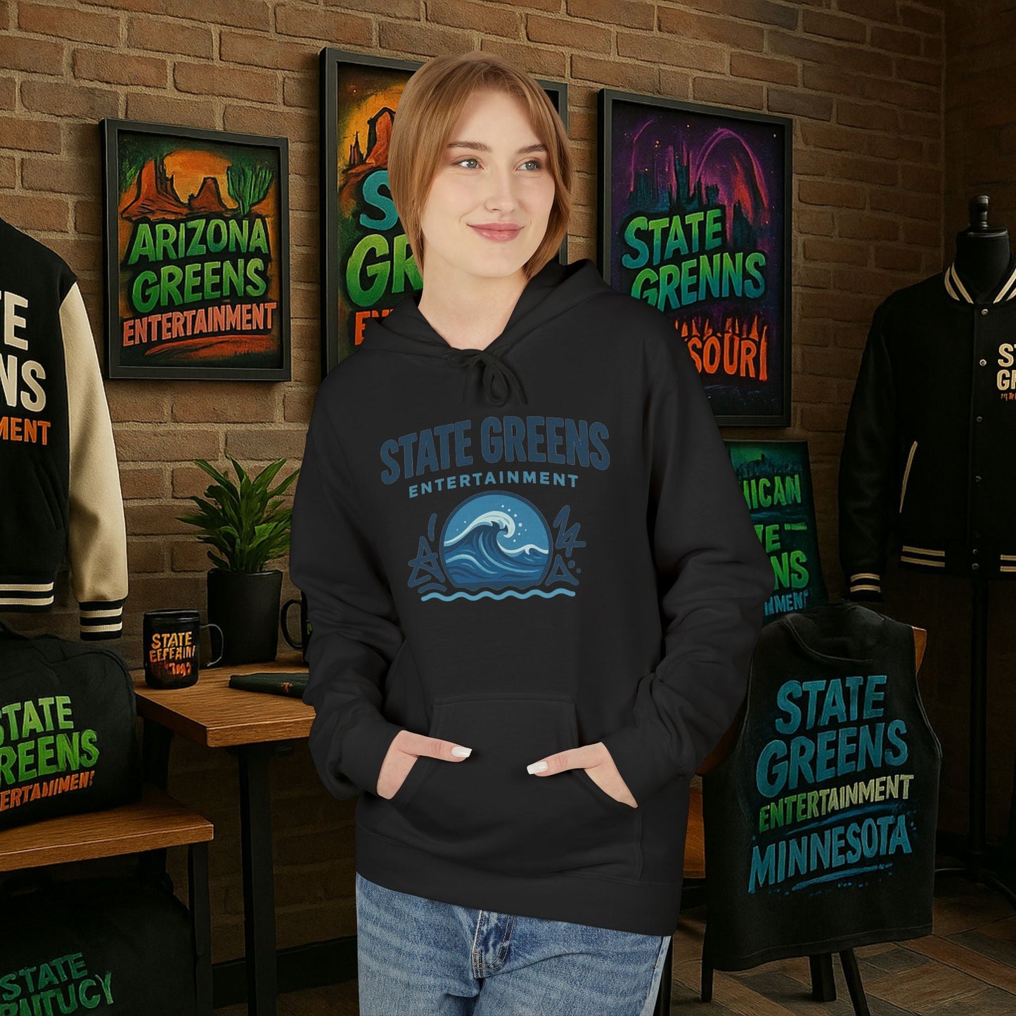 Ocean Lover Hoodie, Beach Day Pullover, Festival Sweatshirt, State Greens, Cozy Graphic, Unisex Midweight Softstyle Fleece Hoodie