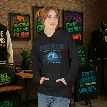 Ocean Lover Hoodie, Beach Day Pullover, Festival Sweatshirt, State Greens, Cozy Graphic, Unisex Midweight Softstyle Fleece Hoodie