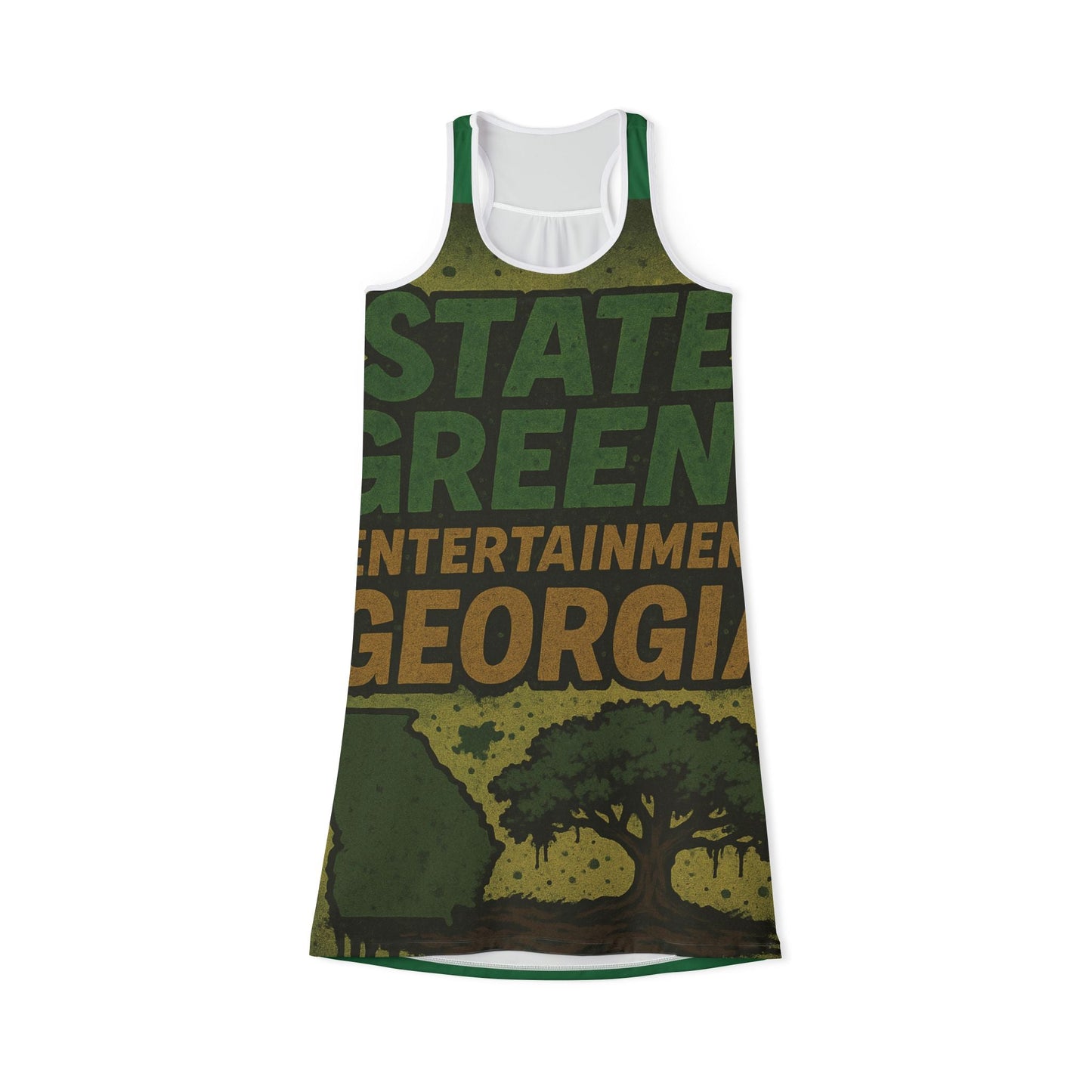 Georgia State Green Racerback Dress, Casual Summer Dress, Outdoor Adventure Dress, Festival Wear, Travel Outfit, Eco-Friendly Fashion