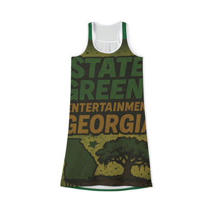 Georgia State Green Racerback Dress, Casual Summer Dress, Outdoor Adventure Dress, Festival Wear, Travel Outfit, Eco-Friendly Fashion