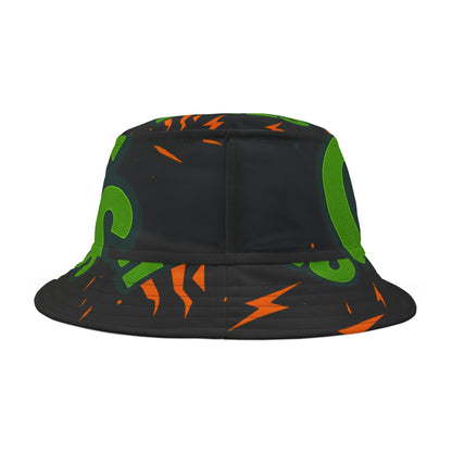 Graffiti Print Bucket Hat, Urban Street Style Trendy Sun Accessory, Summer Vibes Gift for Him/Her, Hip Hop Cap, Funky Headwear, Retro