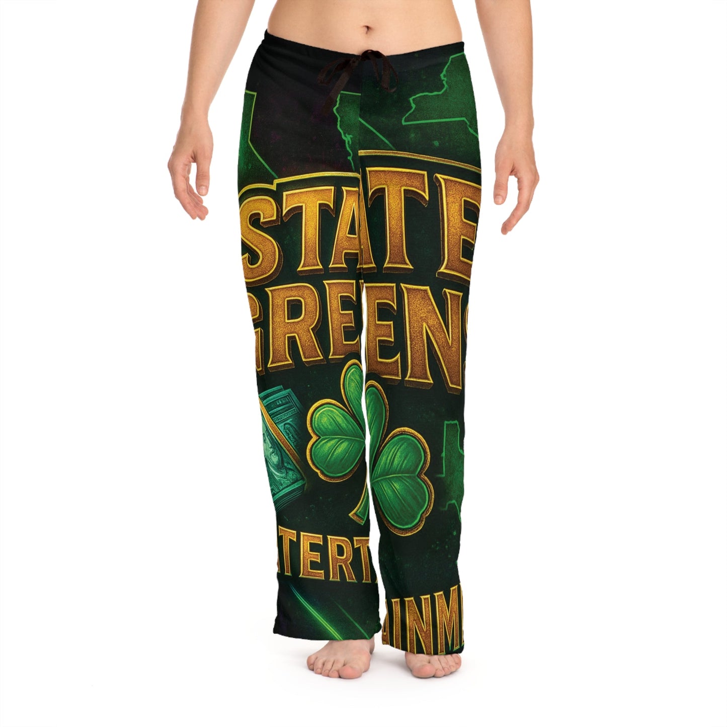 Lucky State Greens Women's Pajama Pants, Cozy Loungewear, St. Patrick's Day Gift, Fun Sleepwear, Relaxation Essentials