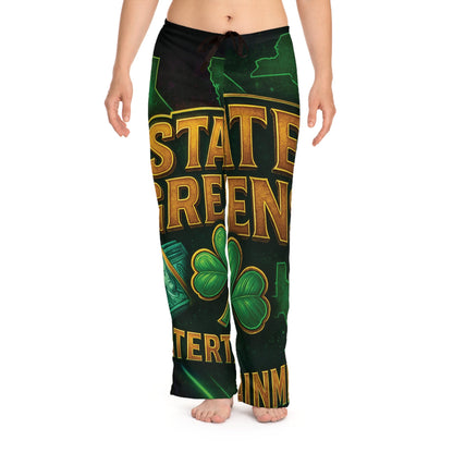 Lucky State Greens Women's Pajama Pants, Cozy Loungewear, St. Patrick's Day Gift, Fun Sleepwear, Relaxation Essentials