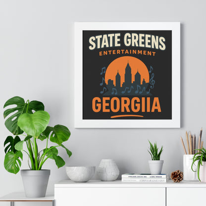 Urban Vibe Framed Vertical Poster - Georgia Cityscape Wall Art for Home Decor, Music Lovers Gift, Unique Art Display, City Skyline Art Print