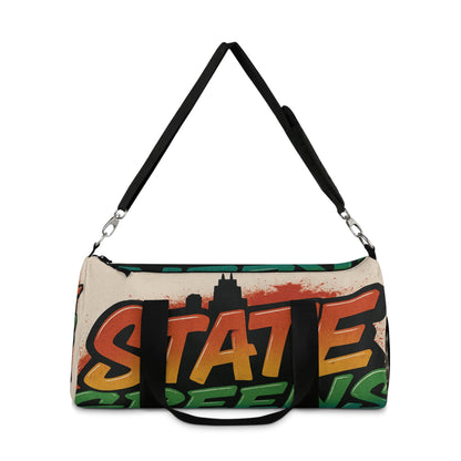 State Greens Duffel Bag, Vibrant Travel Gym Weekend Getaway Outdoor Adventure, Funky Sport Bag, Trendy Traveler, Unique Carry On, Colorful