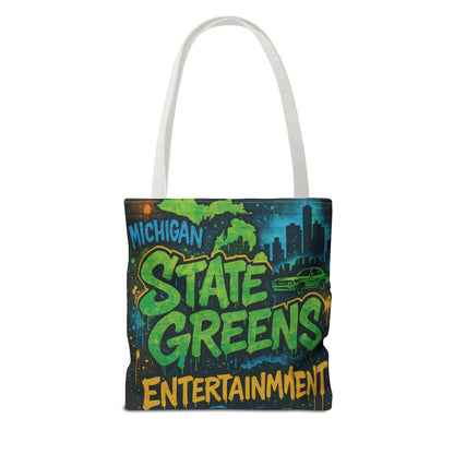 Michigan State Greens Tote Bag, Fun Graphic Bag for Shopping, Arts & Crafts, Eco-Friendly Gift, Unique Design for Michigan Lovers, Festival