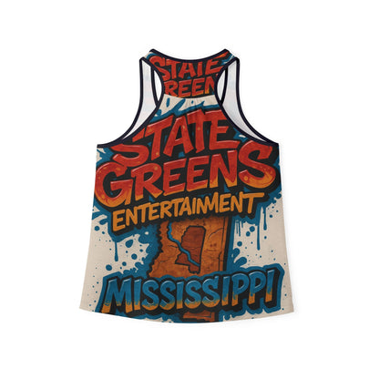 Mississippi State Greens Women's Tank Top, Vibrant Graphic Summer Top, Perfect for Festivals, Warm Weather Wear, Gift for Mississippi