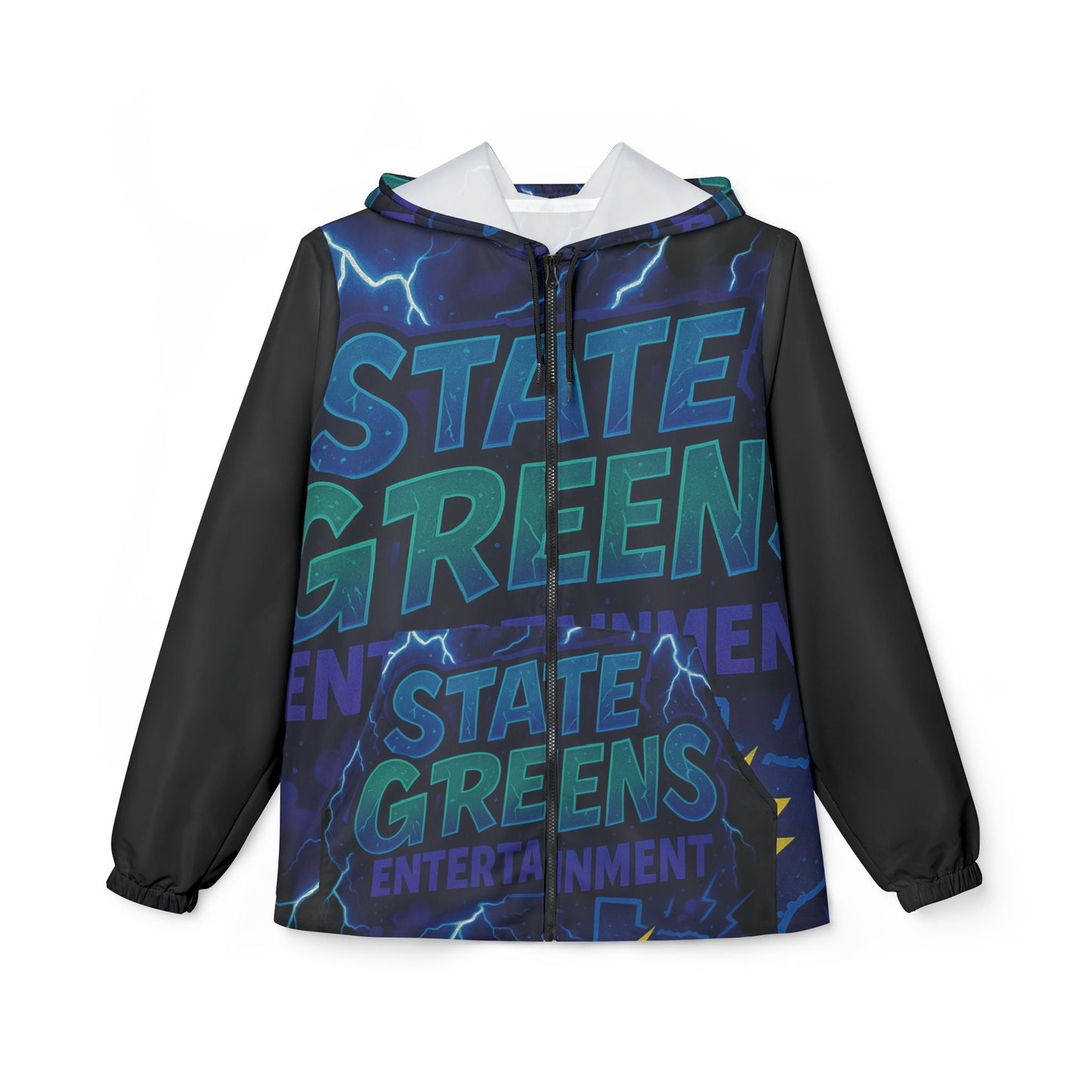 Electric Vibes Windbreaker Jacket - Festival Fashion, Stylish Rain Jacket, Casual Outerwear, Unisex Jacket, Outdoor Gear