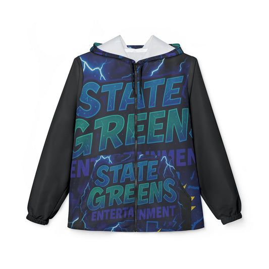 Electric Vibes Windbreaker Jacket - Festival Fashion, Stylish Rain Jacket, Casual Outerwear, Unisex Jacket, Outdoor Gear
