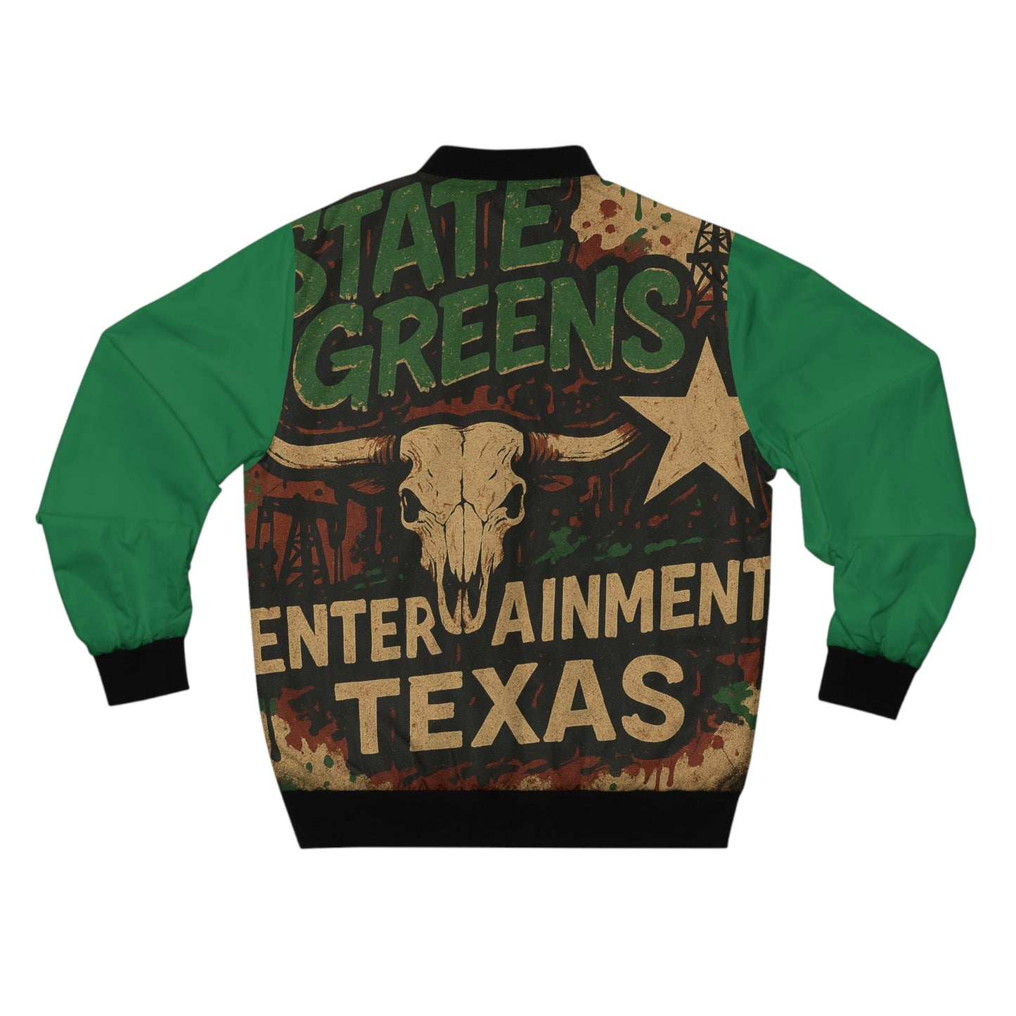 Retro Bomber Jacket, Vintage Style, Texas Inspired Streetwear, Unique Gift for Men, Casual Outerwear, Heritage Fashion