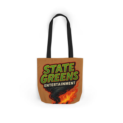 State Greens Entertainment Canvas Tote Bag, Stylish Reusable Grocery Tote, Eco-Friendly Shopping Bag, Festival Essentials, Party Favor