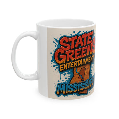 State Greens Mississippi Ceramic Mug - Fun Colorful Design for Coffee Lovers