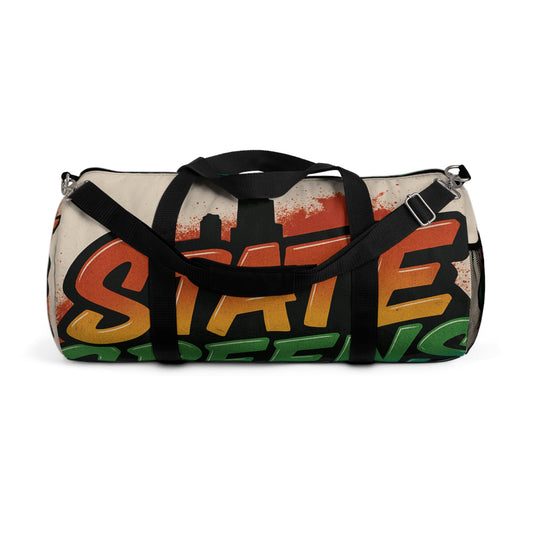 State Greens Duffel Bag, Vibrant Travel Gym Weekend Getaway Outdoor Adventure, Funky Sport Bag, Trendy Traveler, Unique Carry On, Colorful
