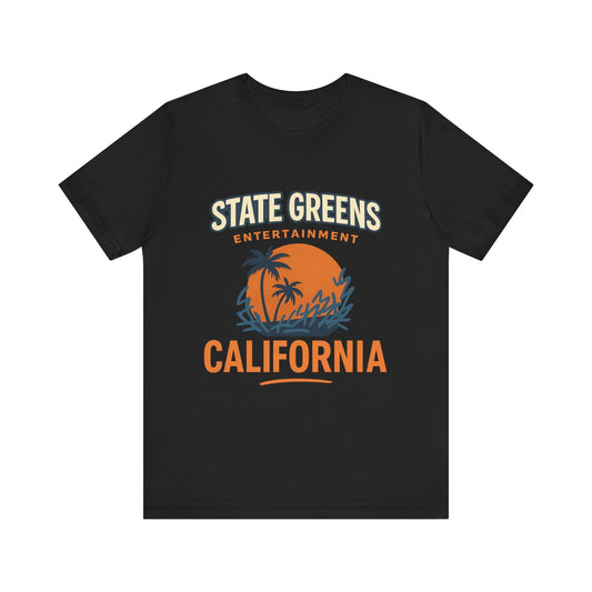 California Vibes Short Sleeve Tee | Music Festival Unisex Graphic T-Shirt, Beach Day Casual Style Top for Summer Fun
