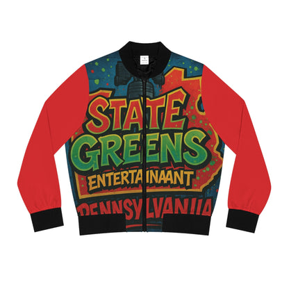 Bomber Jacket, Street Art Style, Women's Outerwear, Customizable Fashion, Urban Chic Look, Gift for Women, Trendy Trendsetter, Vibrant