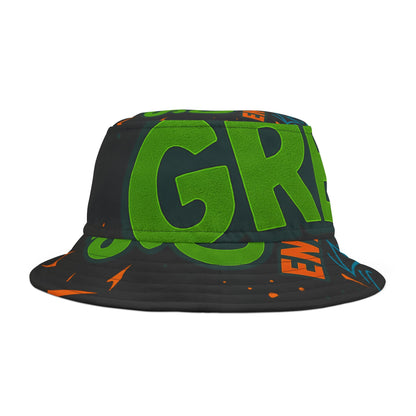 Graffiti Print Bucket Hat, Urban Street Style Trendy Sun Accessory, Summer Vibes Gift for Him/Her, Hip Hop Cap, Funky Headwear, Retro