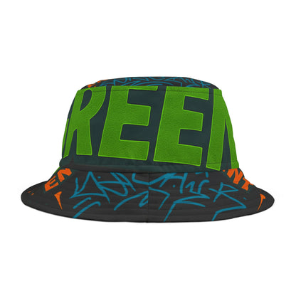 Graffiti Print Bucket Hat, Urban Street Style Trendy Sun Accessory, Summer Vibes Gift for Him/Her, Hip Hop Cap, Funky Headwear, Retro