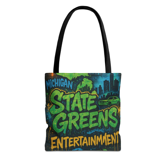 Michigan State Greens Tote Bag, Fun Graphic Bag for Shopping, Arts & Crafts, Eco-Friendly Gift, Unique Design for Michigan Lovers, Festival