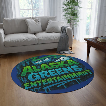 Alaska Greens Round Rug, Cozy Floor Mat, Nature Decor, Wildlife Themed, Gift for Nature Lovers, Soft Accent Rug - Round Rug, Floor Mat,