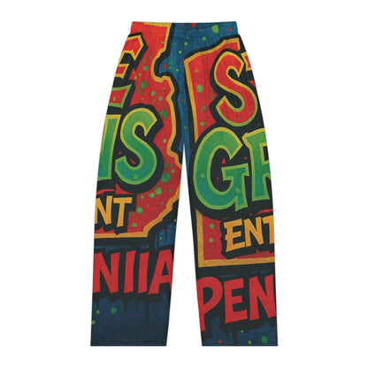 Colorful Women's Pajama Pants, Fun Sleepwear, Casual Lounge Pants, Hipster Homewear, Unique Gift for Her - Comfy PJs, Trendy Loungewear,