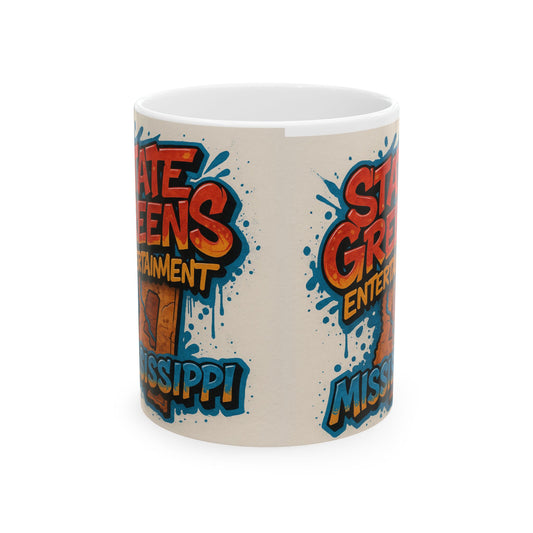 State Greens Mississippi Ceramic Mug - Fun Colorful Design for Coffee Lovers