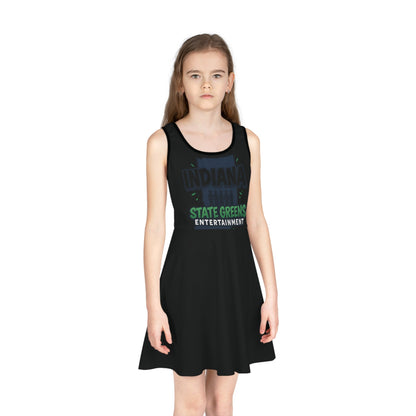 Fun Girls' Sundress with Indiana Theme | Perfect for Summer, Birthdays, Vacation, Playdates, & Family Gatherings, Casual Dress, Comfortable