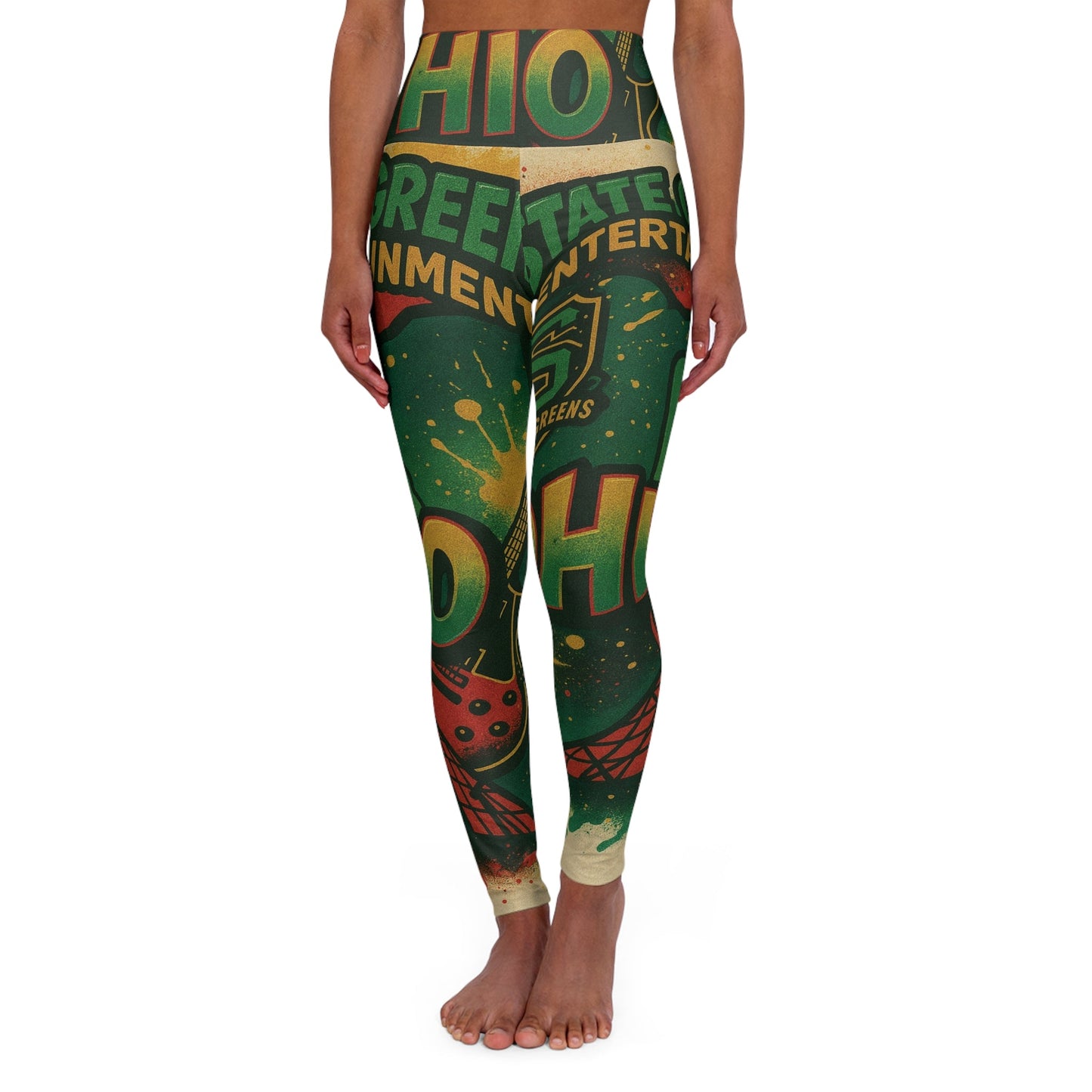 Ohio-Themed High Waisted Yoga Leggings | Comfortable Workout Wear, Fitness Fashion, Gift for Yogis, Active Lifestyle